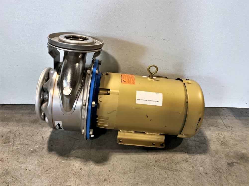 Goulds SSH 3"x 4"-8" Sanitary Centrifugal Pump 23SH4L52C0 W/ Baldor 10 HP Motor